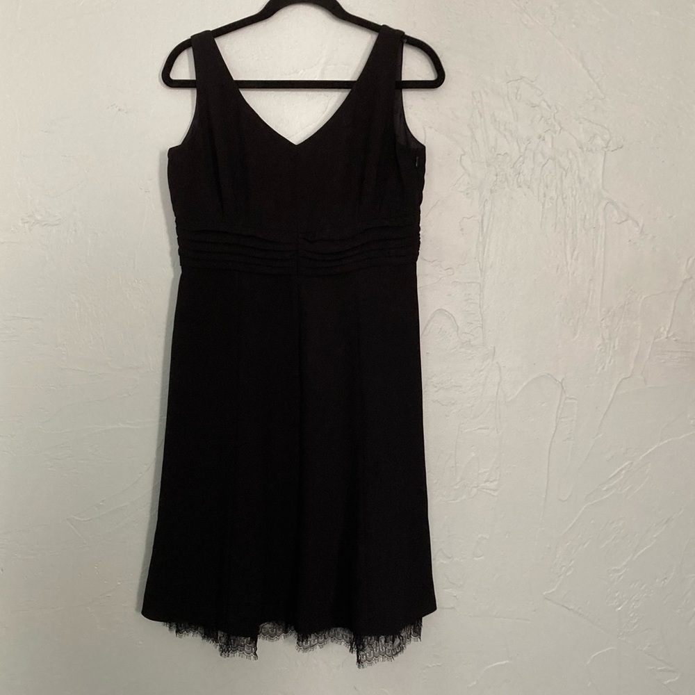 Ann Taylor
12P
Black dress w side zipper 
Lace on bottom